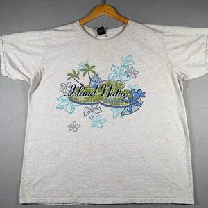Mickey Unlimited Jerry Leigh Island Native Mickey Mouse Surfing T-Shirt Grey 2XL